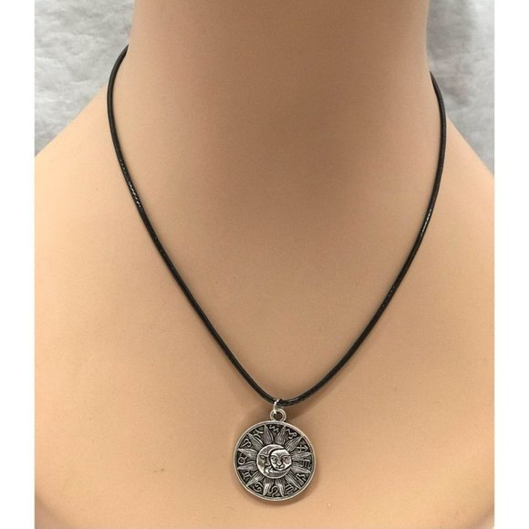 Zodiac Horoscope Celestial Sun Moon Pendant - Picture 5 of 8